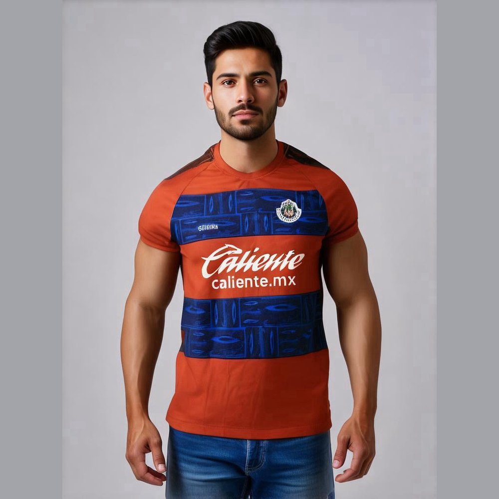 Chivas de Guadalajara Red Blue Caliente Soccer Jersey Men’s Large